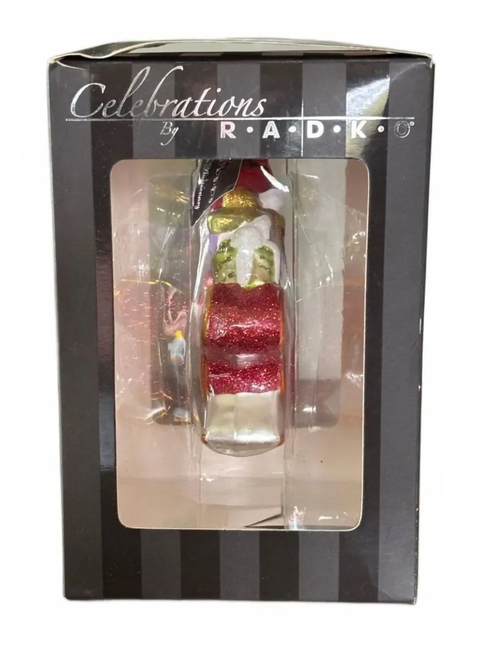 2010 Celebrations by Radko 25th Anniversary Santa Sleigh Glass Ornament Box